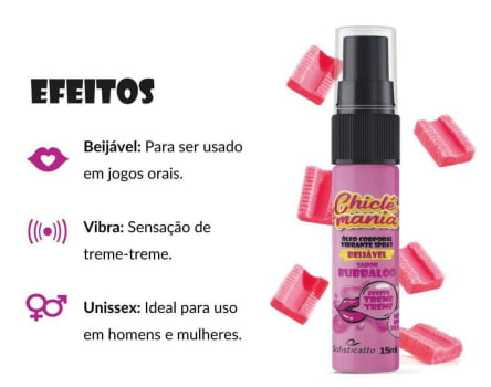 CHICLÉ MANIA SPRAY BEIJÁVEL VIBRANTE BUBBALOO 15ML