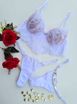 CONJUNTO CROPED LINGERIE PÉTALA PERSONALIZÁVEL