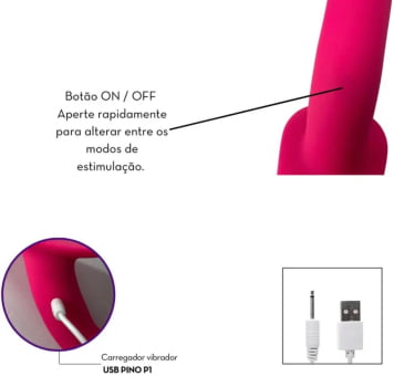 VIBRADOR DE CASAL COM ESTIMULADOR E CALCINHA