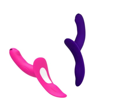 VIBRADOR DE CASAL COM ESTIMULADOR E CALCINHA