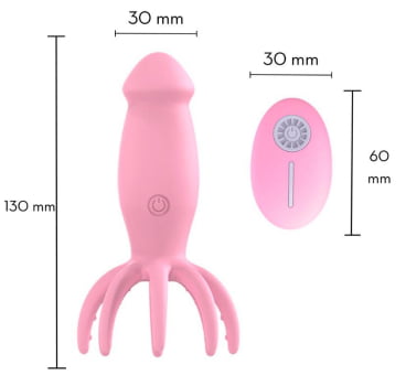 VIBRADOR POLVO ROSA - COM 10 MODOS E CONTROLE SEM FIO