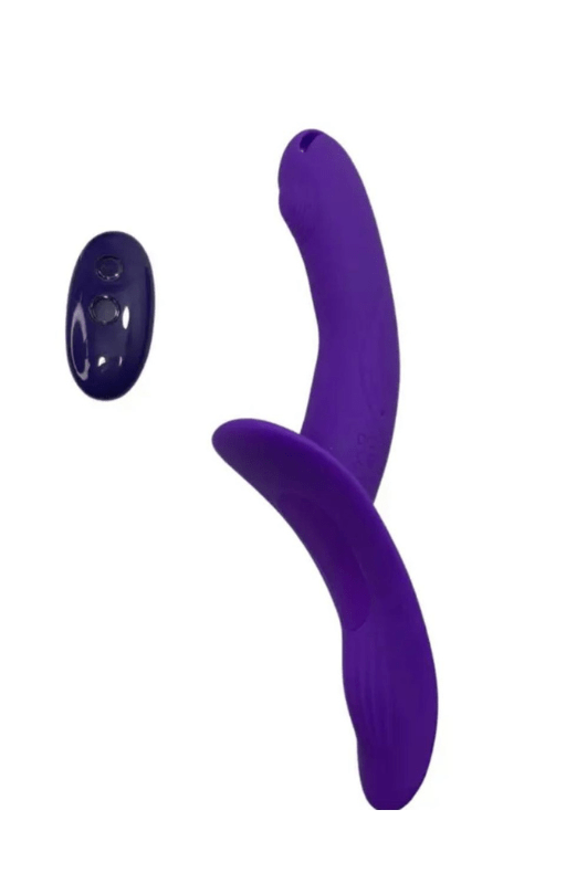 VIBRADOR DE CASAL COM ESTIMULADOR E CALCINHA